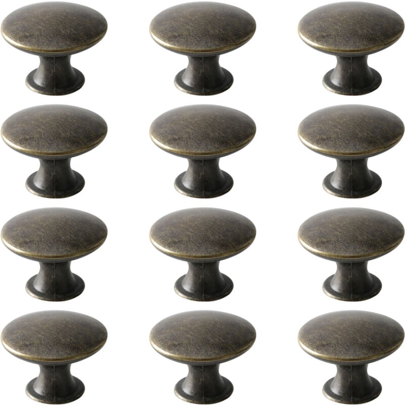 foto del prodotto confezione da 15 pomelli per cassetti in bronzo vintage da 30 mm, pomelli rotondi retr per mobili, pomelli decorativi per armadi, guardaroba,