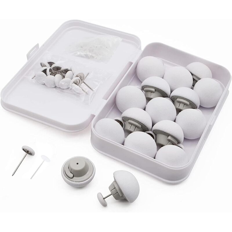 foto del prodotto confezione da 16 fermagli rotondi per copripiumino a forma di fungo con bottoni per copripiumino da camera da letto bianco lablanc