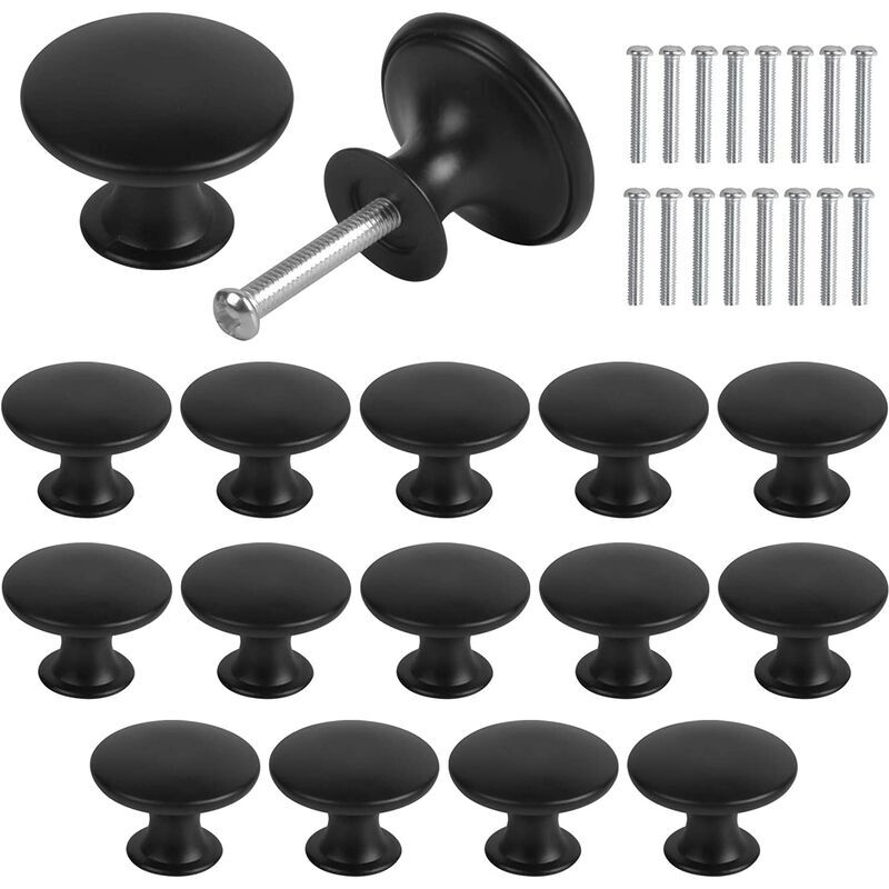 foto del prodotto confezione da 16 pomelli per mobili, pomelli per cassetti vintage, maniglia per cassetti per porte da 30 mm, pomello rotondo per mobili, pomelli per