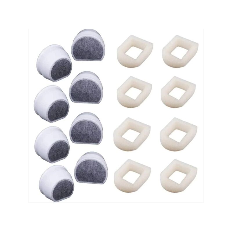 foto del prodotto confezione da 16 prefiltri in schiuma e filtri al carbone compatibili con le fontanelle petsafe drinkwell inox 360 avalon pagoda ocean view e con i