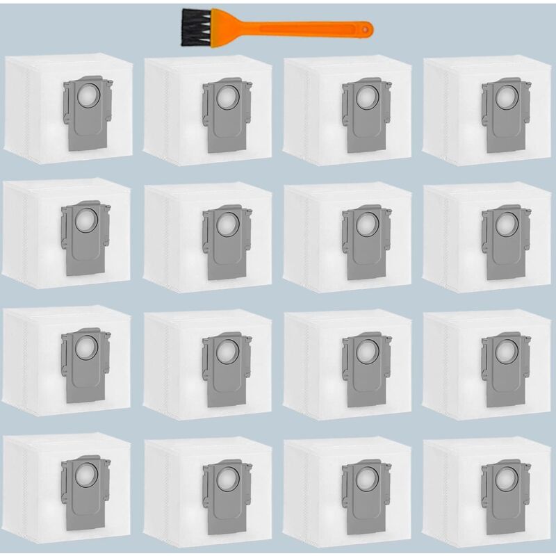 foto del prodotto confezione da 16 sacchetti per la polvere, compatibili con gli aspirapolvere robot roborock s7 maxv ultra s7 pro ultra q7 q7 max q5 ,