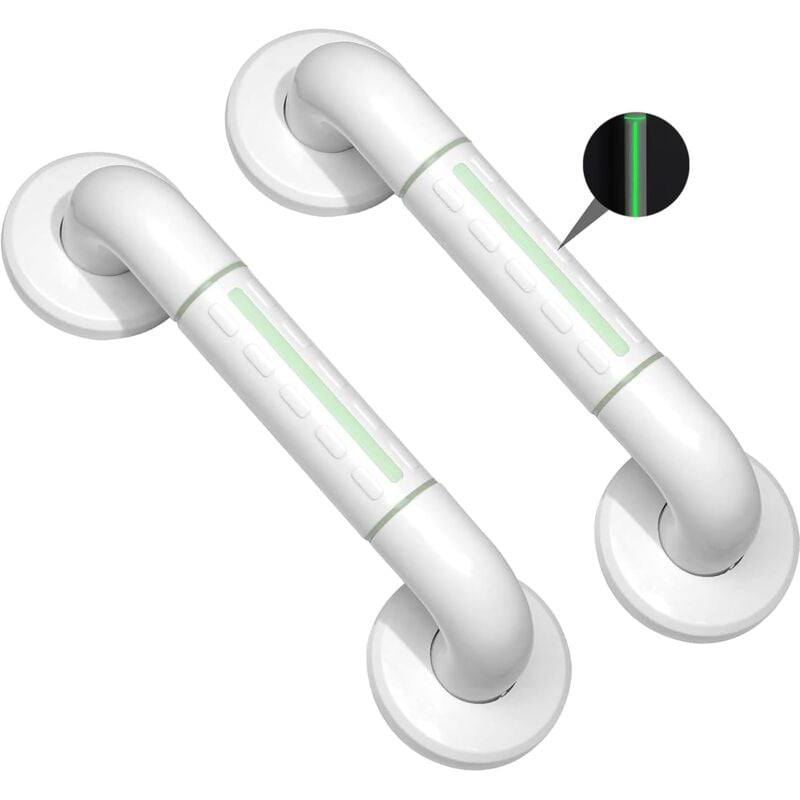 foto del prodotto confezione da 2 barre di sostegno per il bagno in acciaio inossidabile 304 con maniglia antiscivolo barra di sostegno fluorescente da 30 cm, per