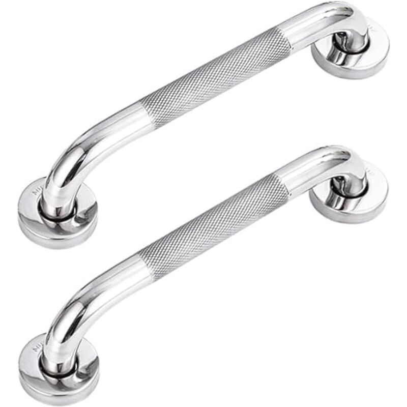 foto del prodotto confezione da 2 barre di sostegno per il bagno in acciaio inossidabile 304 con maniglia antiscivolo, per vasca da bagno, wc, bagno, ringhiera delle