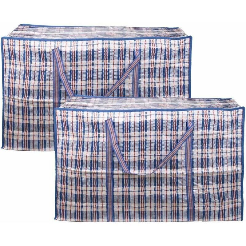 foto del prodotto confezione da 2 borse portaoggetti, borsa porta abiti di grande capacit , borse da trasloco con cerniera per bucato, trasloco, shopping blu, 70 cm