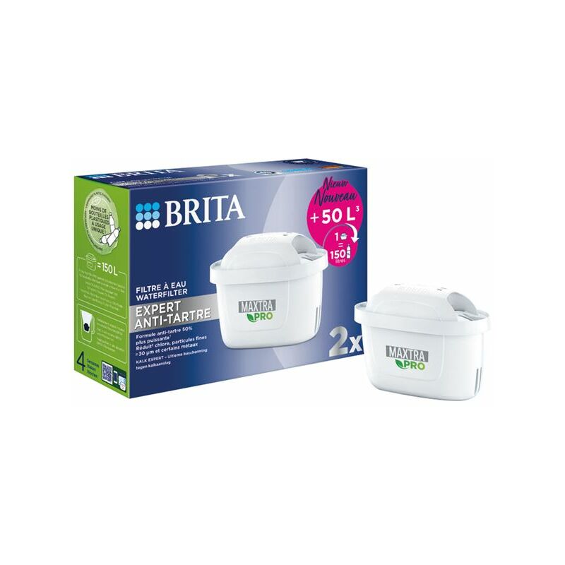 foto del prodotto confezione da 2 cartucce anticalcare maxtra pro expert per caraffa 1050428 brita