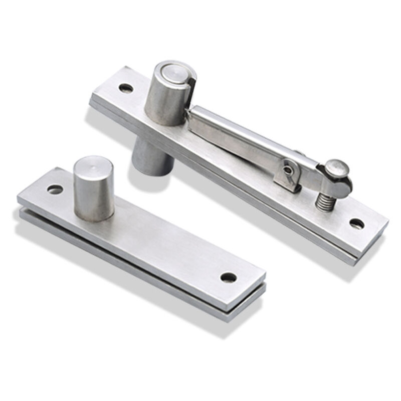 foto del prodotto confezione da 2 cerniere per porte pivotanti nascoste con rotazione a 360 gradi, in acciaio inossidabile resistente con viti di fissaggio 130 x 25