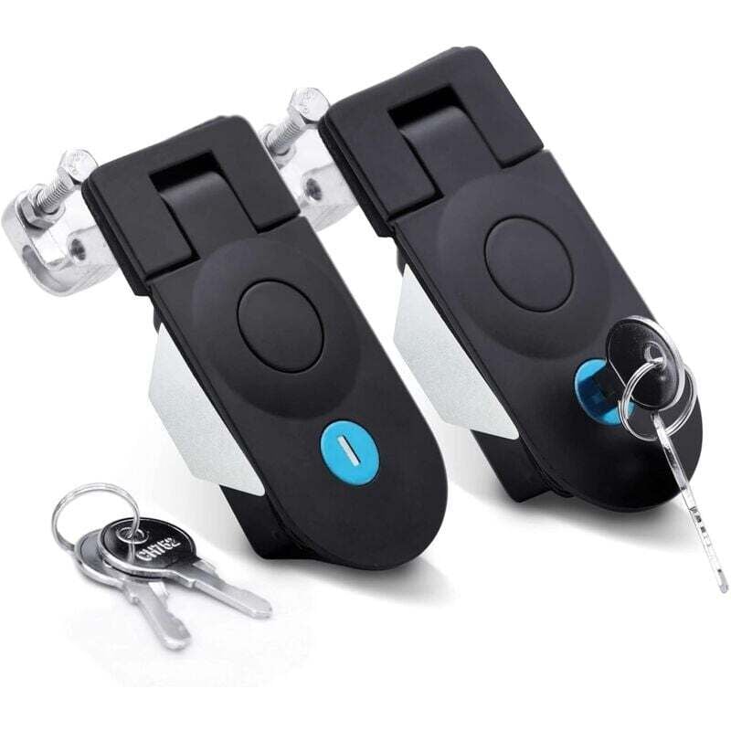 foto del prodotto confezione da 2 chiusure a compressione manuali con serratura a chiave, regolabili, in lega di zinco, sigillate, con maniglia grande