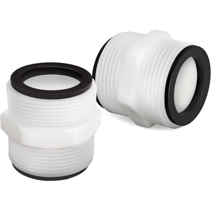 foto del prodotto confezione da 2 connettori di ricambio per tubo flessibile da 1,5 per piscina compatibili con piscine fuori terra intex e coleman, prolunga