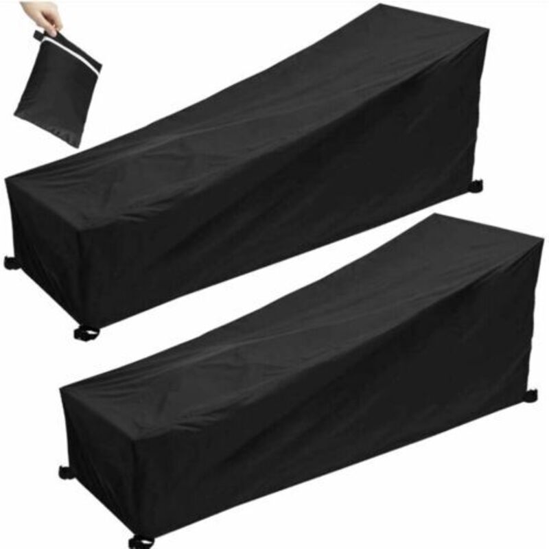foto del prodotto confezione da 2 coperture per lettini prendisole, 200 x 75 x 40 70 cm, copertura protettiva per lettini prendisole con coulisse, copertura protettiva