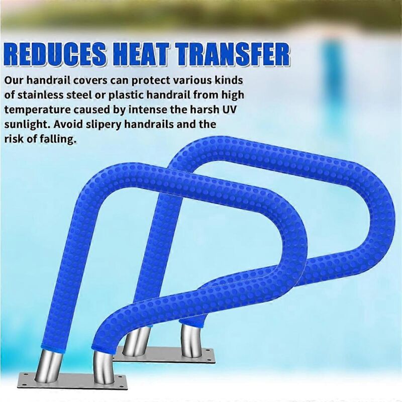 foto del prodotto confezione da 2 copri corrimano antiscivolo per piscina da 8 piedi con cerniere, accessori per piscina