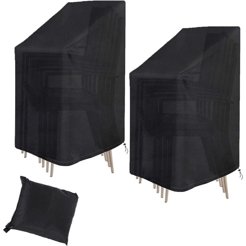 foto del prodotto confezione da 2 coprisedie da giardino tessuto oxford 210d impermeabile antivento antistrappo coprisedie protettivi per sedie da esterno e da patio