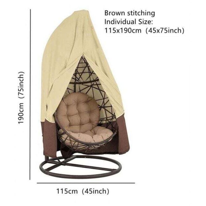 foto del prodotto confezione da 2 coprisedie sospese in rattan da giardino 115x190 cm, coprisedie in vimini impermeabili, coprisedie sospese, coprisedie a forma di