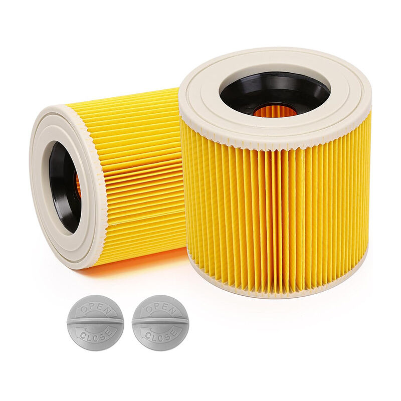 foto del prodotto confezione da 2 filtri a cartuccia per k rcher wd3 premium, wd2, wd3, wd3p, mv2, mv3 - filtro wd3 - filtro di ricambio per aspirapolvere k rcher