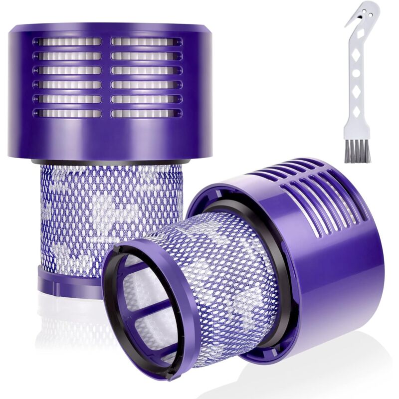 foto del prodotto confezione da 2 filtri di ricambio lavabili e riutilizzabili dyson per la serie v10 sv12, accessorio per aspirapolvere dyson v10 con spazzola 