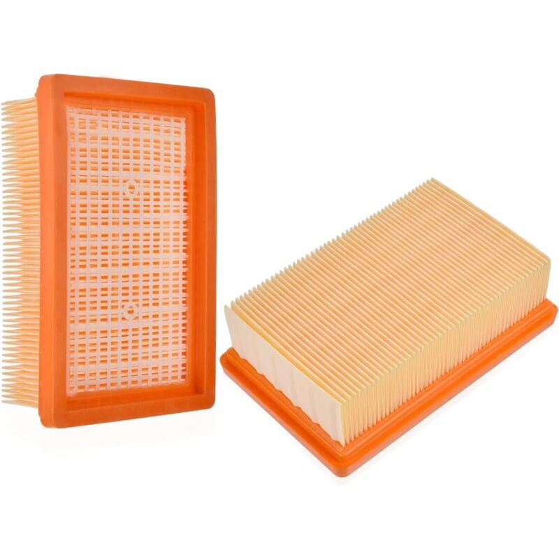 foto del prodotto confezione da 2 filtri plissettati piatti per filtro di ricambio per aspirapolvere k rcher wd4/wd5/wd6/mv4/mv5/mv6 - sollbry
