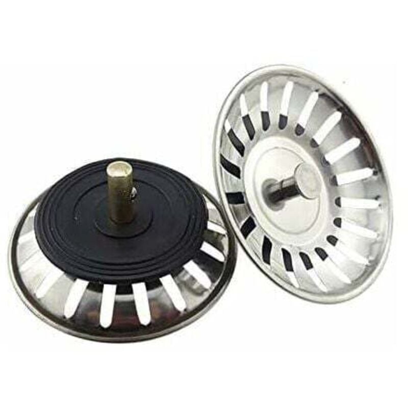 foto del prodotto confezione da 2 filtri universali da 8 cm, filtro per lavello da cucina in acciaio inox, tappo per lavello a doppio strato, scolapiatti, filtro per