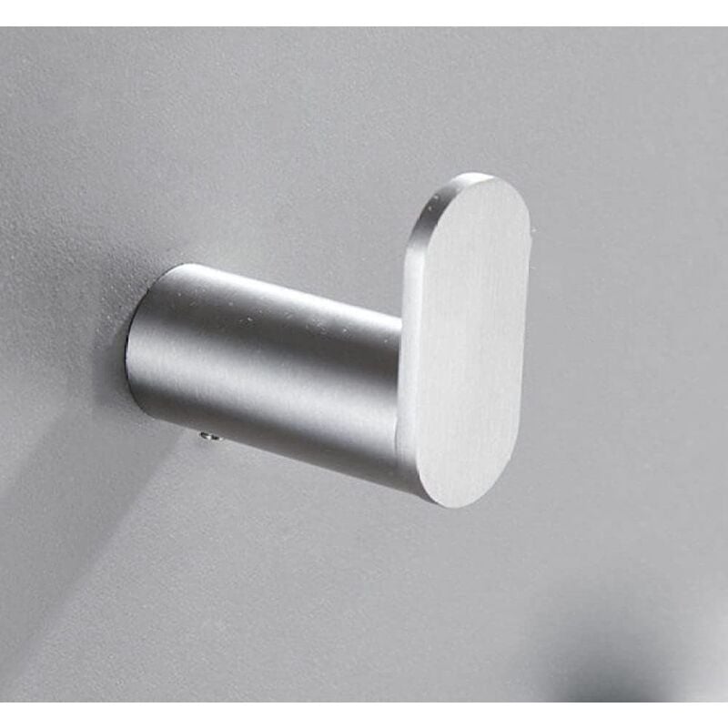 foto del prodotto confezione da 2 ganci da parete in acciaio inossidabile spazzolato 304 per vestiti e asciugamani 19 x 42 x 38 mm sollbry