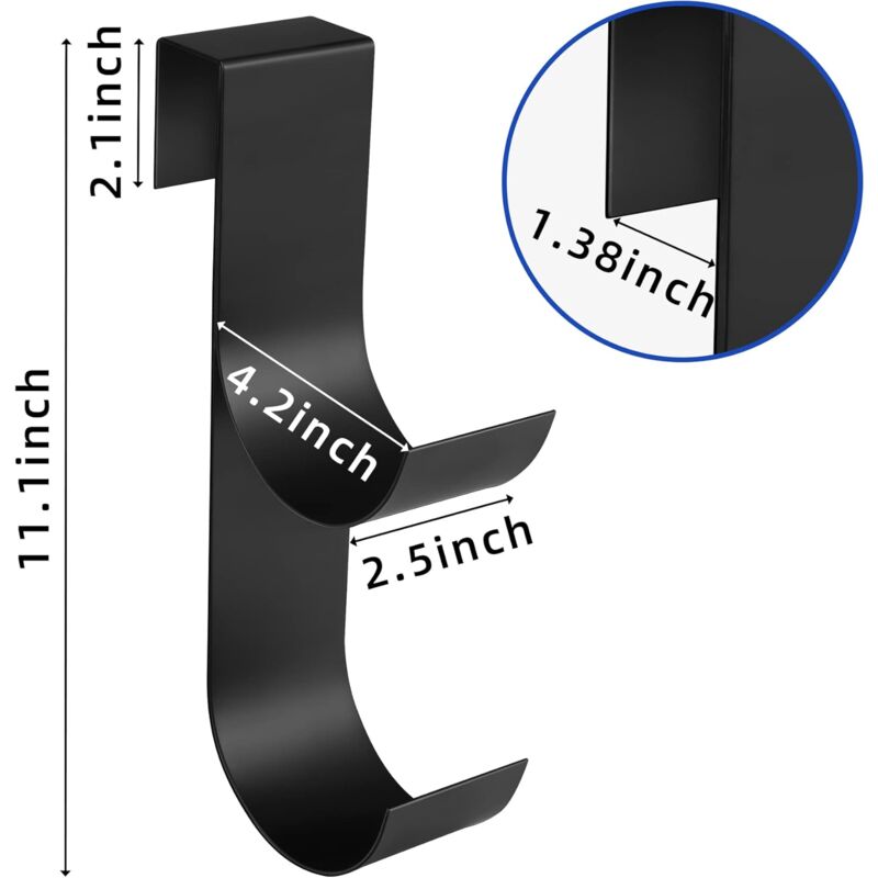 foto del prodotto confezione da 2 ganci per recinzione per piscina per attrezzature da piscina ganci per recinzione resistenti neri per pali da piscina ganci per
