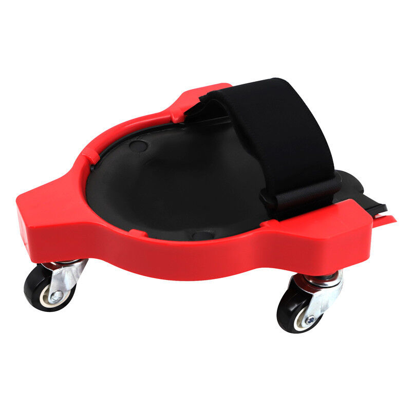 foto del prodotto confezione da 2 ginocchiere flessibili con ruote per giardino, cantiere, rosso