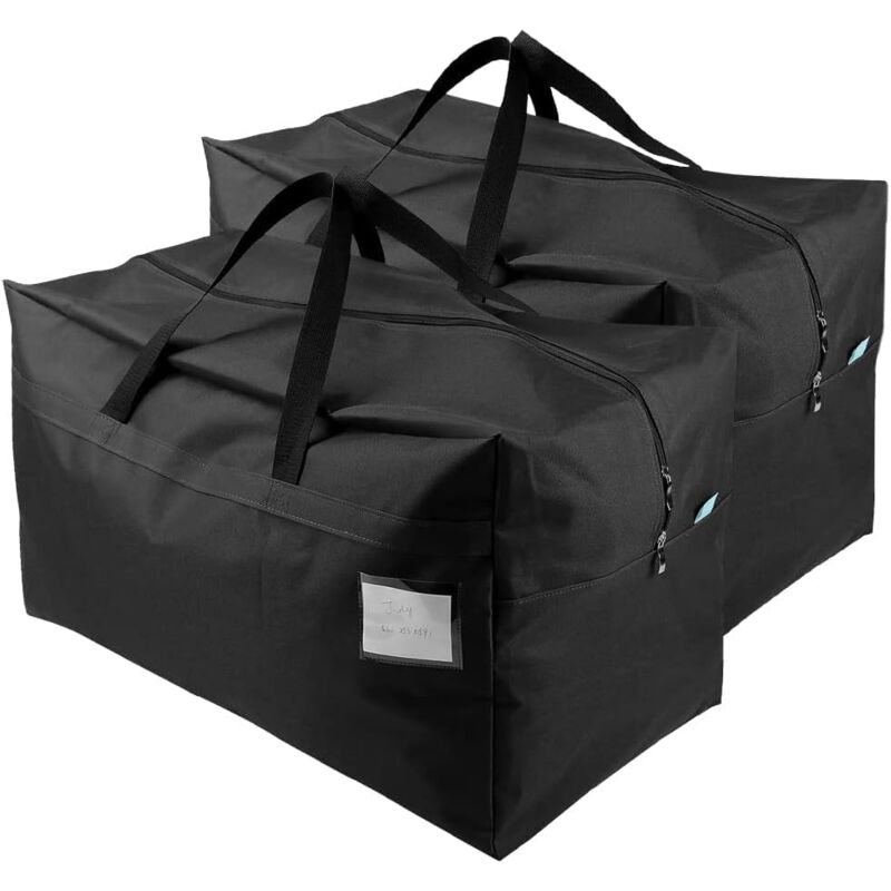 foto del prodotto confezione da 2 grandi borse portaoggetti per vestiti, biancheria da letto, decorazioni per festival, 100l, nero