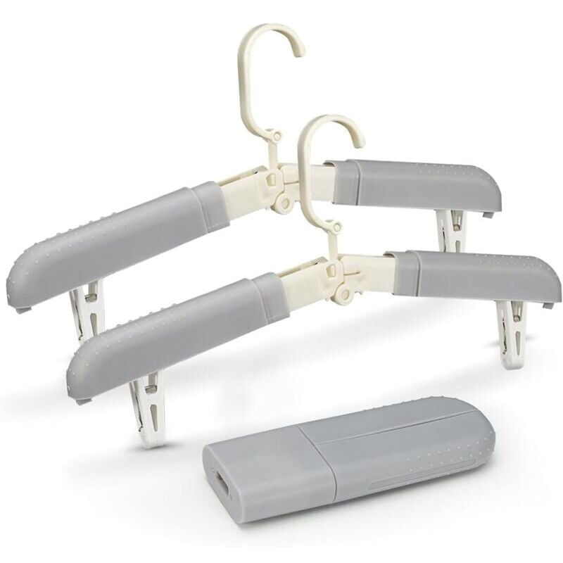 foto del prodotto confezione da 2 gruccia pieghevole per abiti stendibiancheria pieghevole gruccia portatile per abiti accessori per campeggio e vacanze