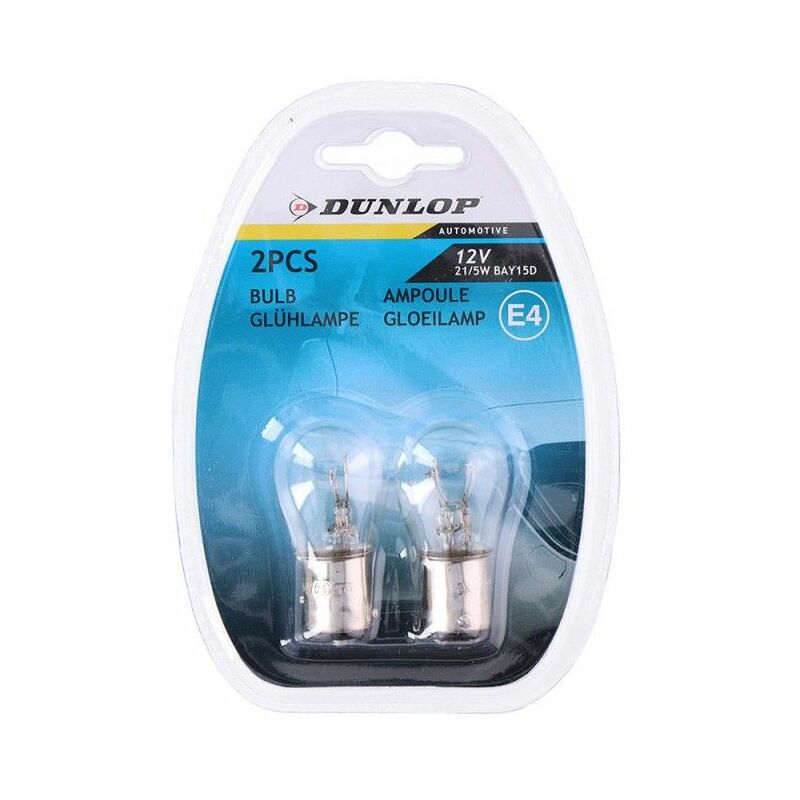 foto del prodotto confezione da 2 lampadine di ricambio per auto dunlop 12v 21 5w
