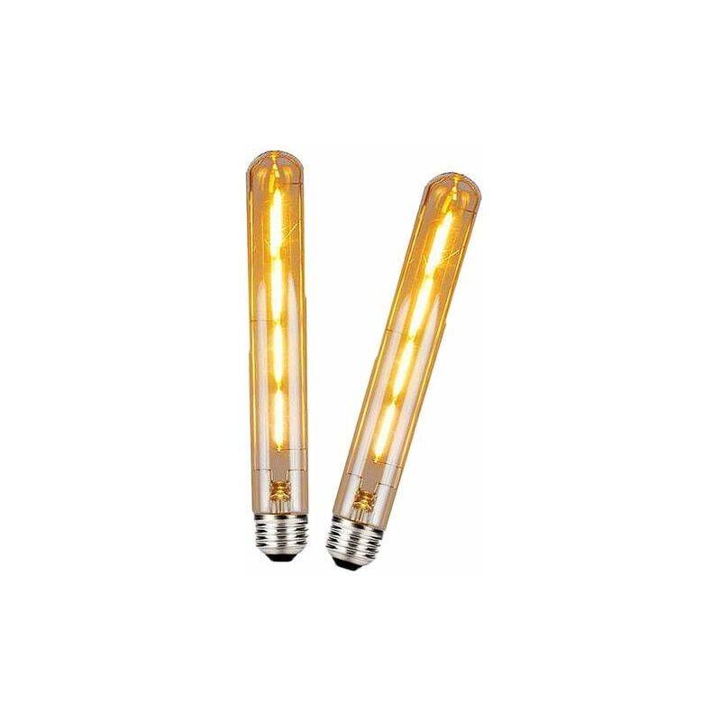 foto del prodotto confezione da 2 lampadine led a tubo lungo t30 e27, lampadine decorative edison retr vintage da 4 w sostituiscono la lampadina alogena a vite da 40