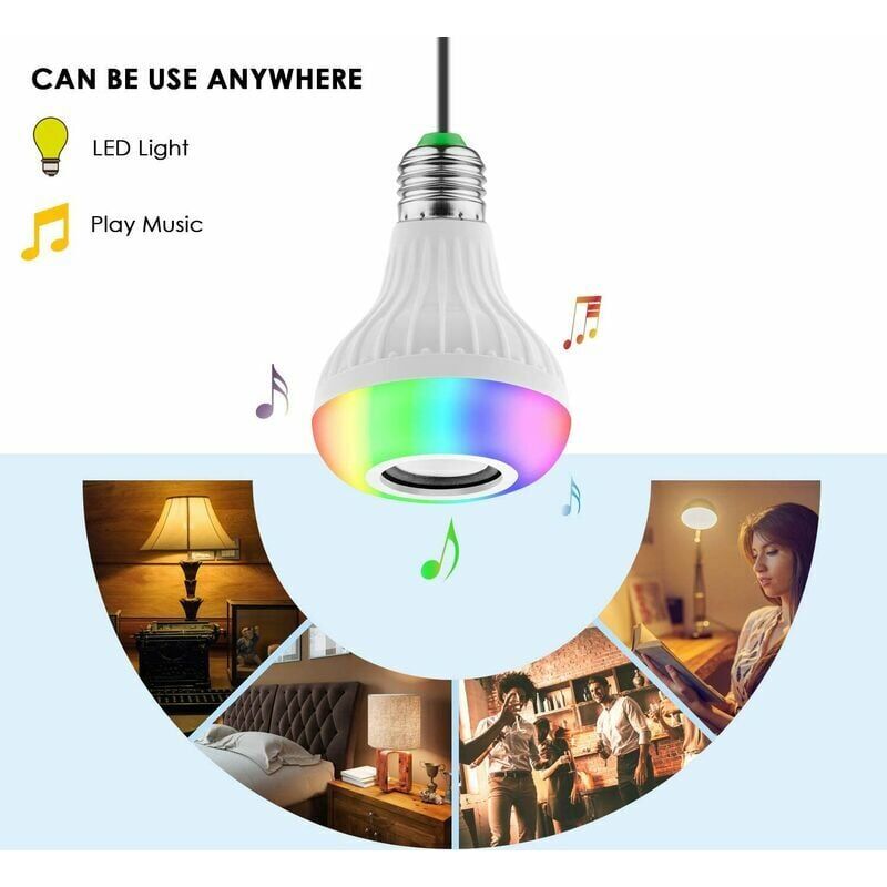 foto del prodotto confezione da 2 lampadine led intelligenti e27 bluetooth smart bulb bleosan, lampadina connessa sincronizzata con il ritmo della musica