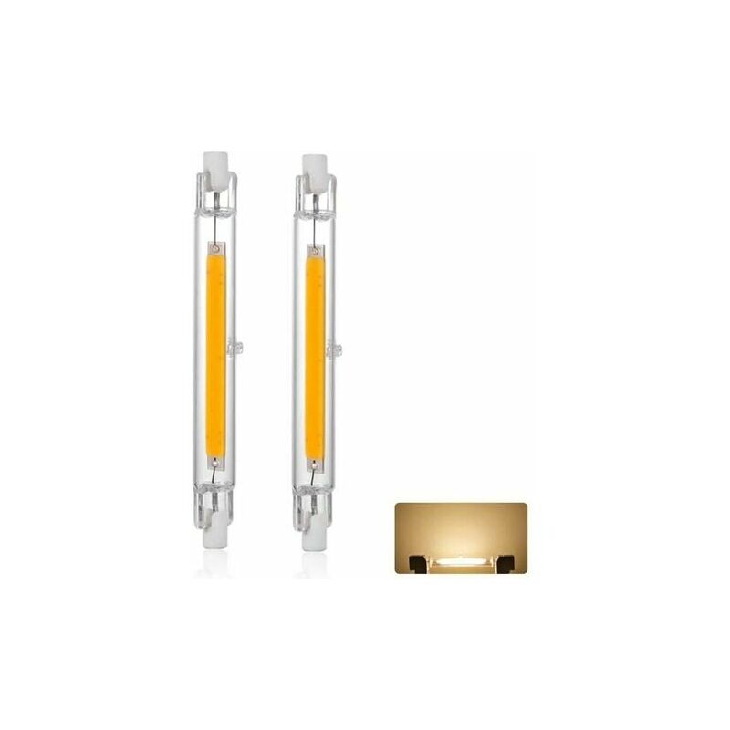 foto del prodotto confezione da 2 lampadine led r7s 118mm 20w dimmerabile, bianco caldo 3000k 3000lm, lampada sostitutiva lineare alogena j118 300w, illuminazione a