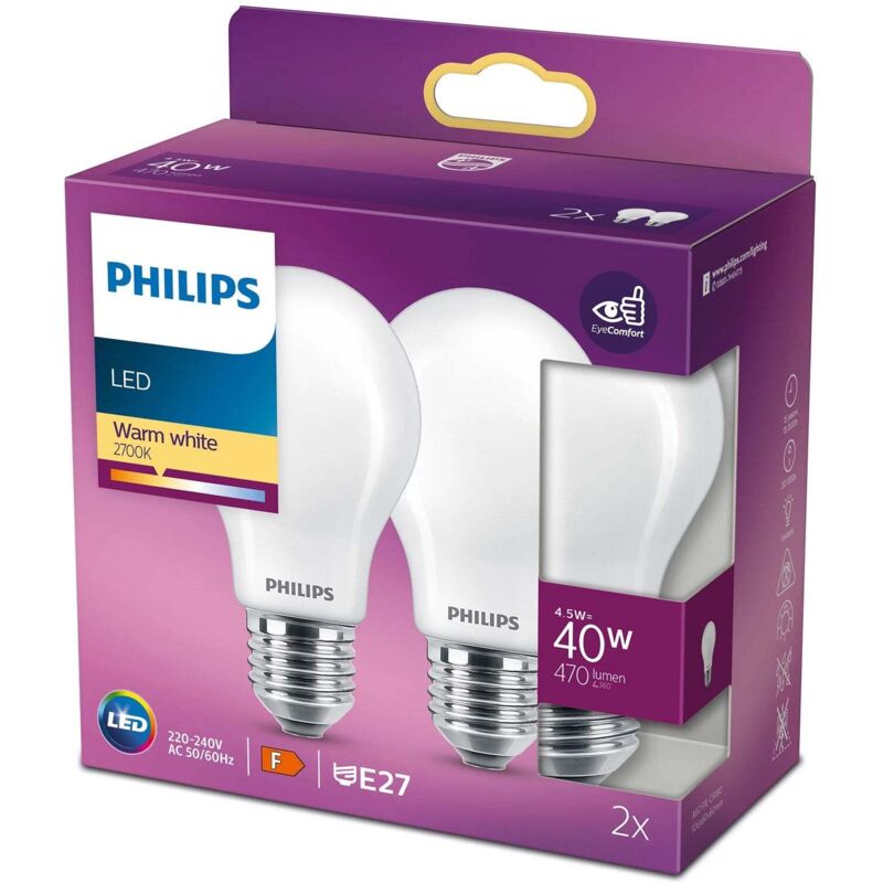 foto del prodotto confezione da 2 led e27 normale 40w frost 470lm 31522473 31522473 31522473 31522473 31522473