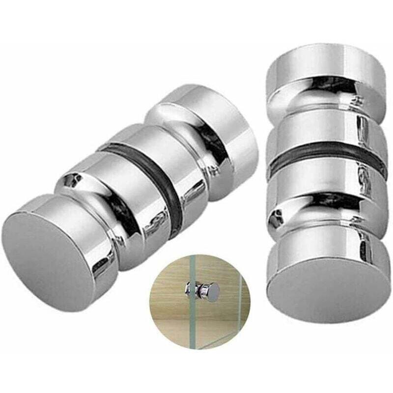 foto del prodotto confezione da 2 maniglie per porta doccia, maniglia per porta doccia da bagno, 30 mm, maniglie di ricambio cromate lucide, maniglia per porta in