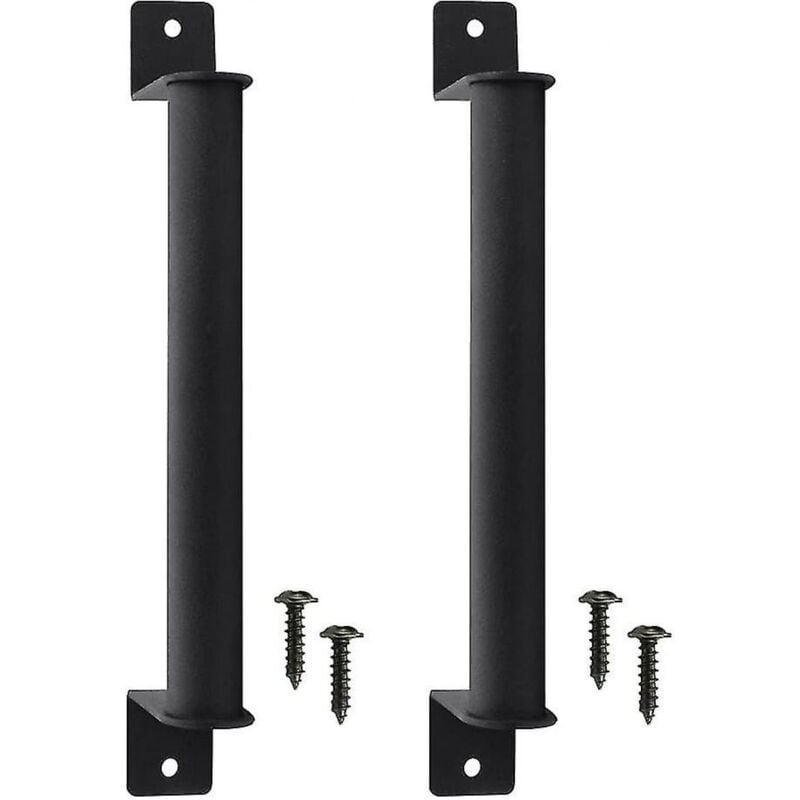 foto del prodotto confezione da 2 maniglie per porte da fienile resistenti, maniglie per porte da fienile con 4 viti, maniglia per porta nera bebusingoto