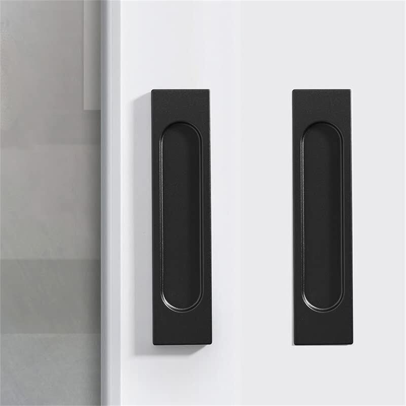 foto del prodotto confezione da 2 maniglie per porte scorrevoli senza foratura, maniglie per mobili, nere