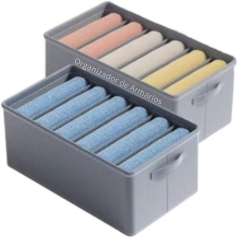foto del prodotto confezione da 2 organizer pieghevoli per vestiti, jeans, magliette, 6 pezzi