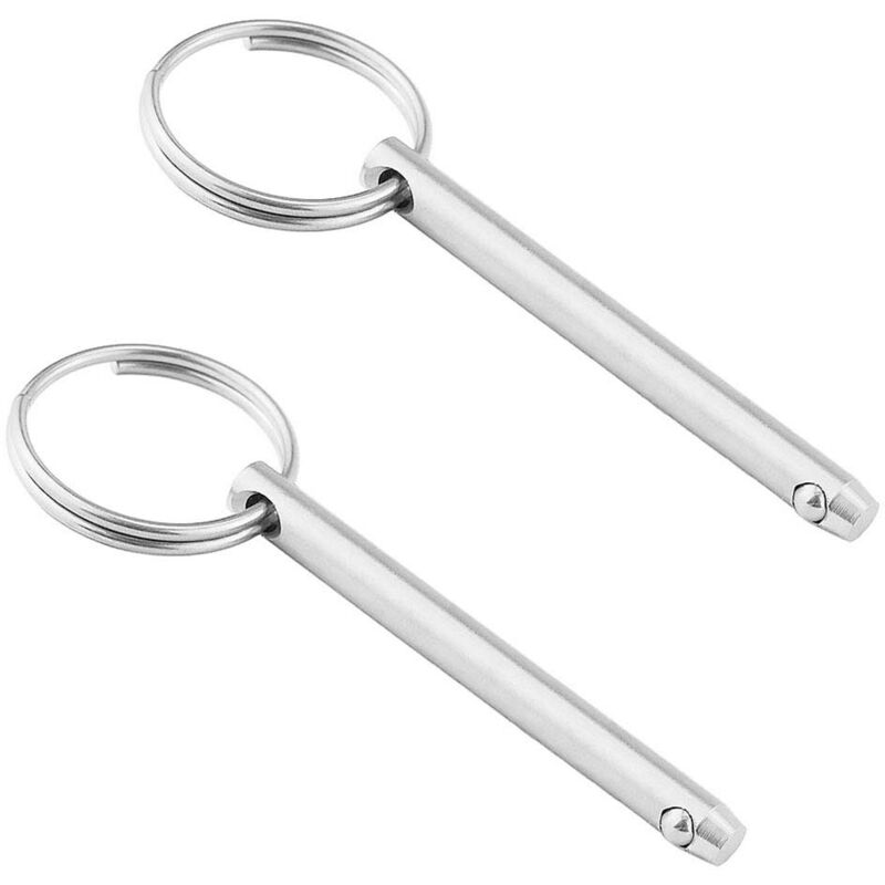 foto del prodotto confezione da 2 perni a sgancio rapido in acciaio inossidabile 316, 1 4 6,3 mm , lunghezza totale 3 76 mm 