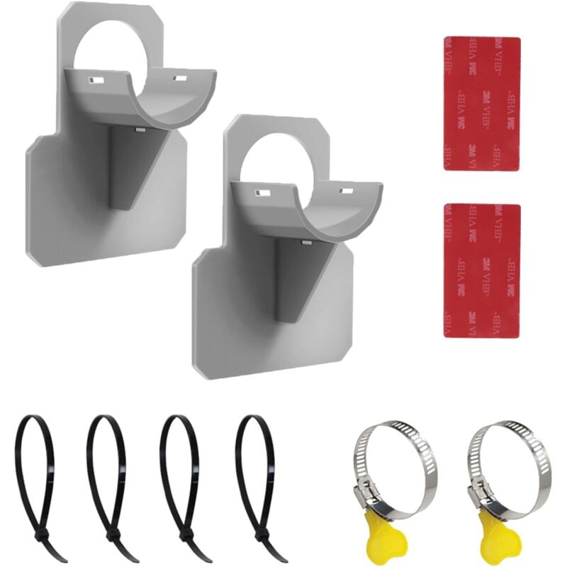 foto del prodotto confezione da 2 porta tubo per piscina, protezione antitorsione in plastica, adatto per tubi da 30 37 mm, accessori per piscine fuori terra grigio 