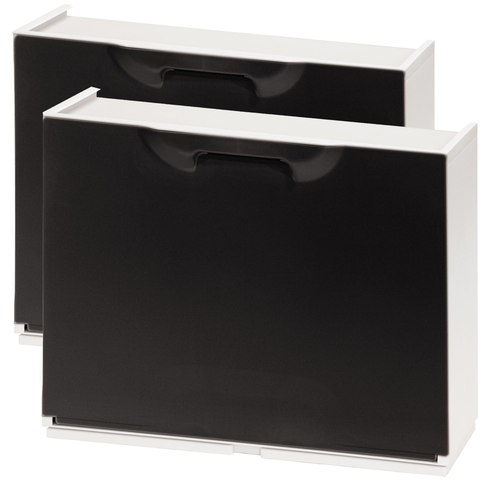 foto del prodotto confezione da 2 scarpiere in polipropilene nero wellhome