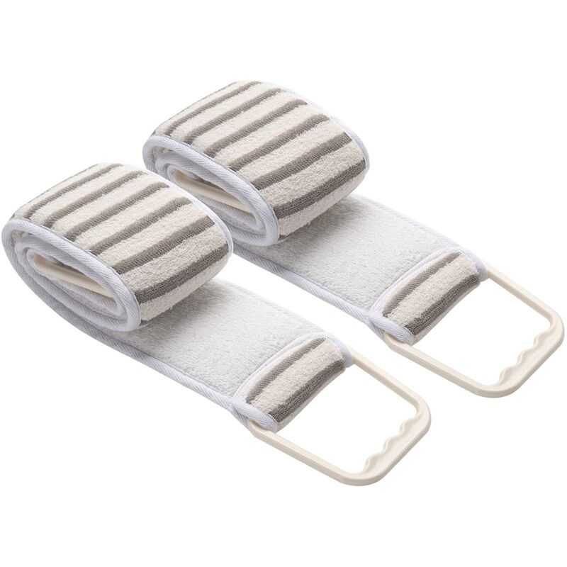 foto del prodotto confezione da 2 scrubber esfolianti per la schiena, scrubber esfoliante in luffa per la schiena per la doccia, uomo, donna, pezzo 37,4 pollici di