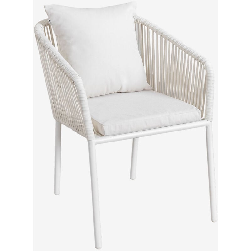 foto del prodotto confezione da 2 sedie da giardino arhiza classic con braccioli in alluminio e corda intrecciata sklum