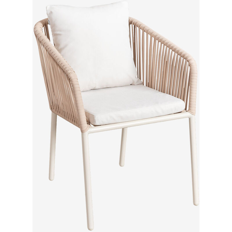 foto del prodotto confezione da 2 sedie da giardino arhiza classic con braccioli in alluminio e corda intrecciata sklum