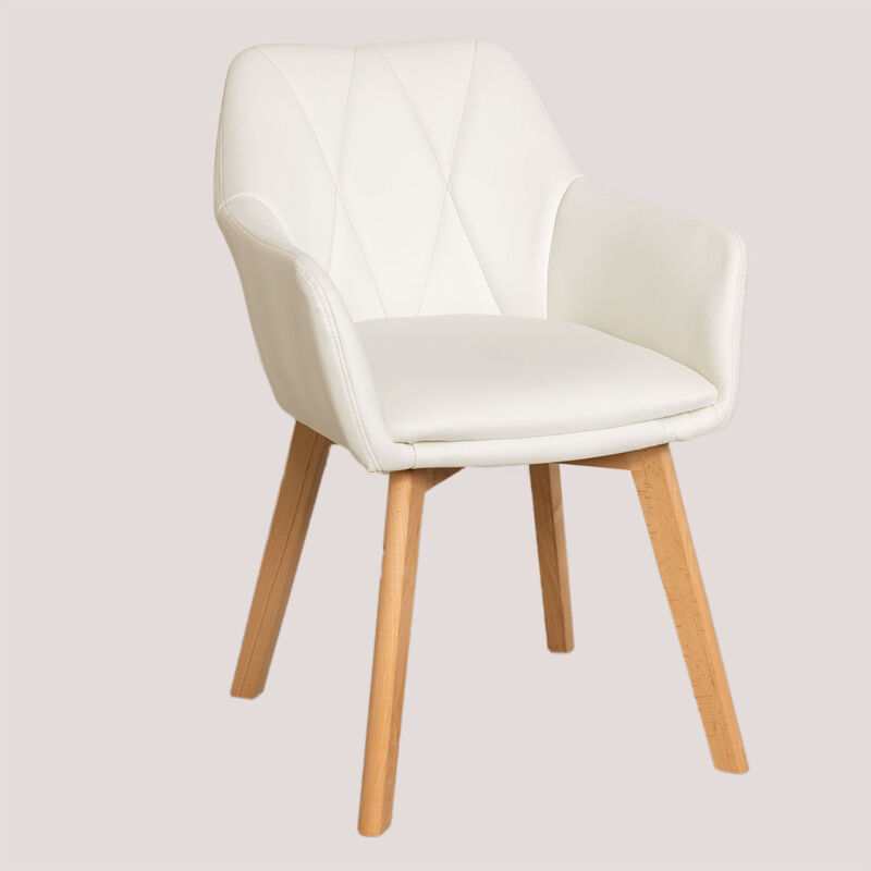 foto del prodotto confezione da 2 sedie da pranzo imbottite marh sklum bianco