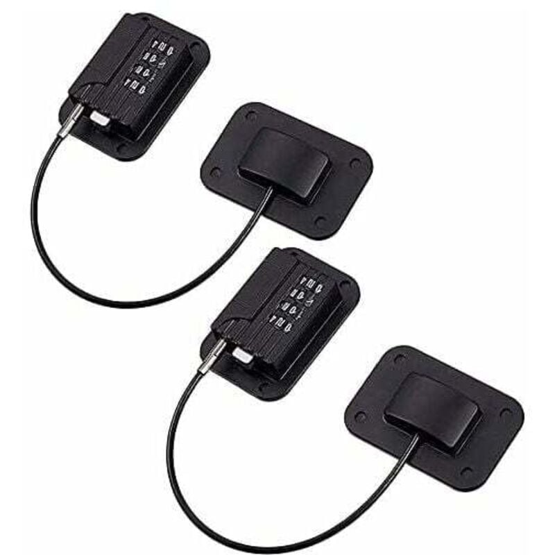 foto del prodotto confezione da 2 serrature per frigorifero con combinazione codificata, serratura di sicurezza per bambini, serrature di sicurezza per finestre di