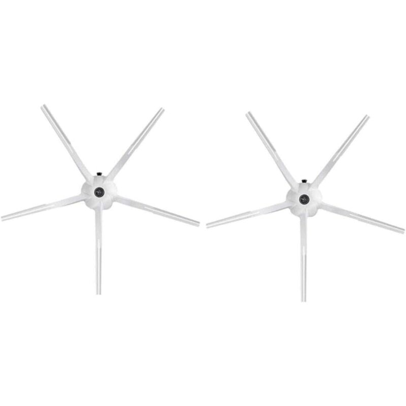 foto del prodotto confezione da 2 spazzole laterali in silicone bianco compatibili con roborock t6 t7 s50 s60 sollbry