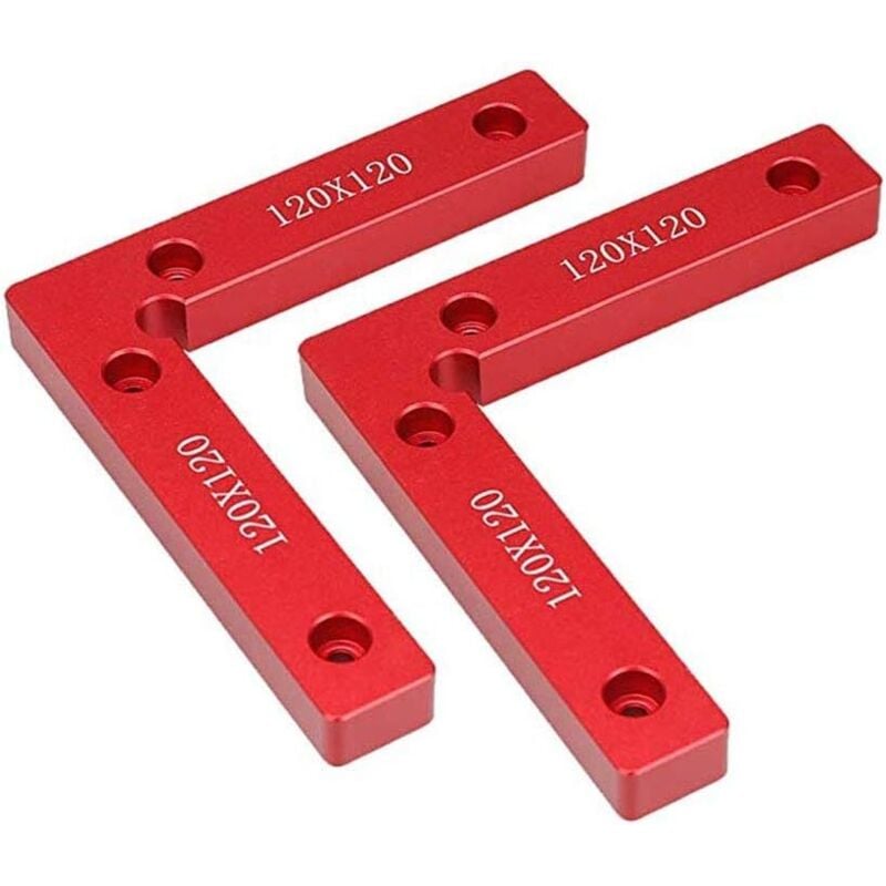 foto del prodotto confezione da 2 squadre di posizionamento a 90 gradi 11,9 x 11,9 cm squadra di serraggio angolare in lega di alluminio per la lavorazione del legno