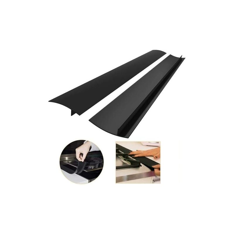foto del prodotto confezione da 2 strisce di bordatura in silicone per piano di lavoro della cucina, riempitivo per fessure lunghe per sigillare le fuoriuscite tra