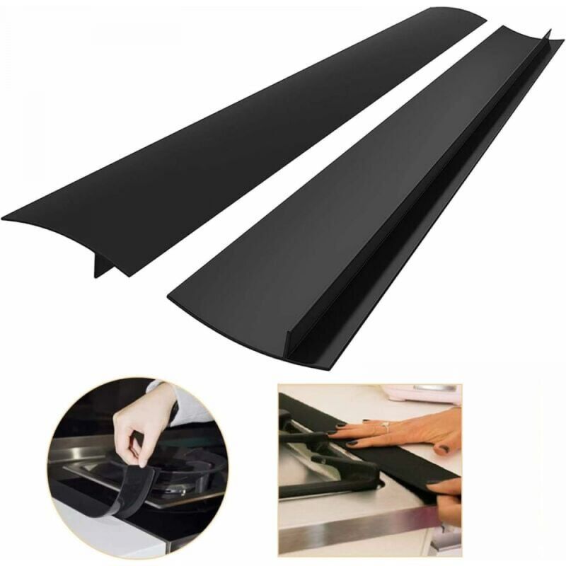 foto del prodotto confezione da 2 strisce per bordi da 25 63 cm per piano di lavoro della cucina, copri fessure in silicone per piano cottura, guarnizione di