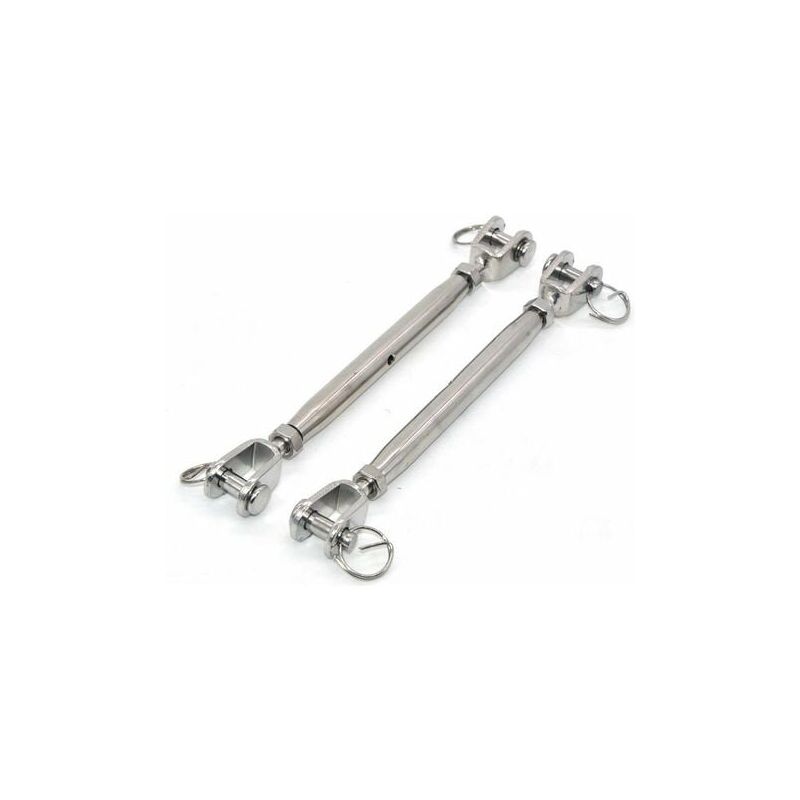 foto del prodotto confezione da 2 tenditori a ganascia m10 in acciaio inox 304 con chiusura magnetica, tenditore a bullone in acciaio inox, tenditore per funi,