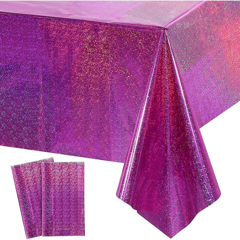 foto del prodotto confezione da 2 tovaglie usa e getta, set tenda da birra, tovaglia in alluminio, tovaglia rettangolare impermeabile da 137 x 274 cm per bambini