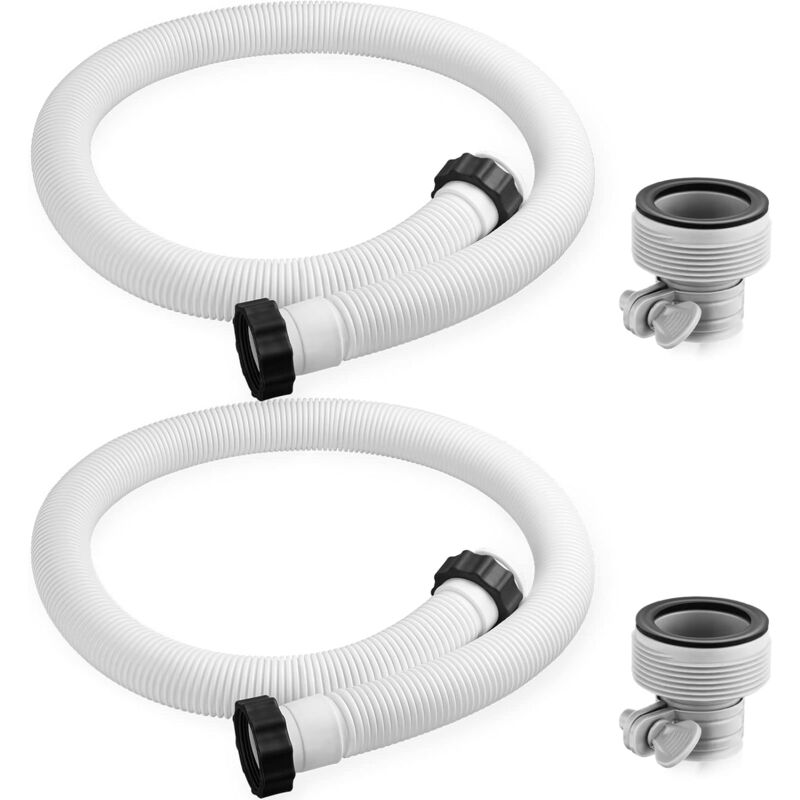 foto del prodotto confezione da 2 tubi flessibili per piscina da 1,5 x 5,75 per piscine fuori terra, kit di sostituzione pompa piscina, accessori per filtro pompa