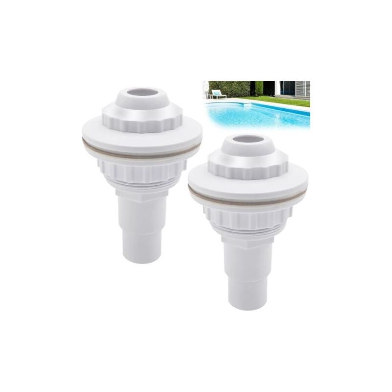 foto del prodotto confezione da 2 ugelli di ingresso per piscina, attacco per tubo flessibile da 32 mm 38 mm, accessori per la pulizia della piscina, ugello di ritorno